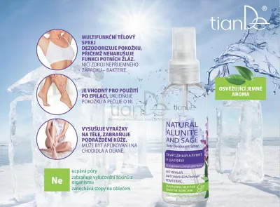 TianDe Telový dezodorant-spray Prírodný alunit a šalvia, kozmetika, online office, moje tiande, katalogy, najnovsie tiande